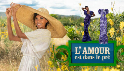 La robe de Karine Le Marchand dans l'amour est dans le pré