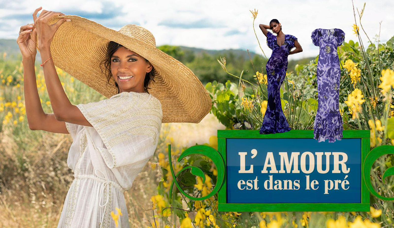 La robe de Karine Le Marchand dans l'amour est dans le pré