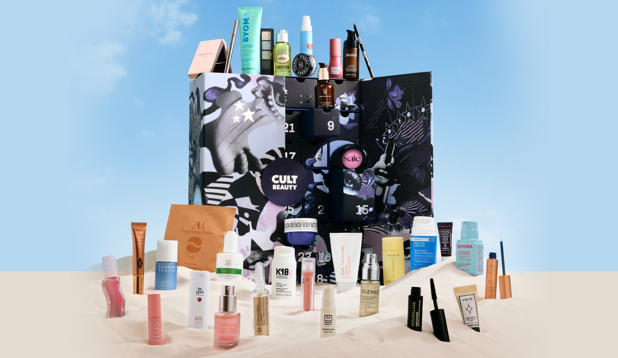 Le contenu du calendrier de l'avent Cult Beauty 2025